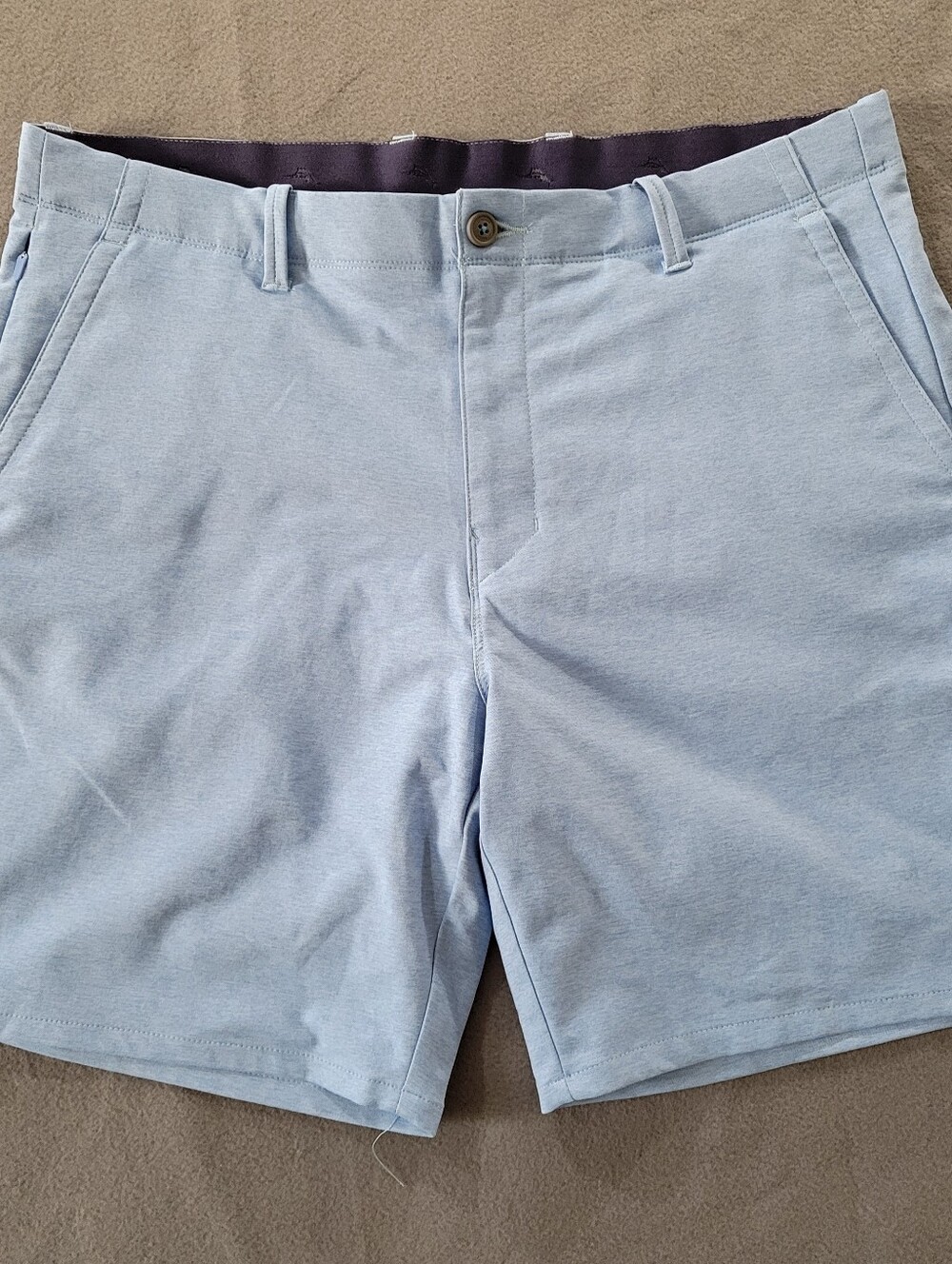Tommy Bahama Shorts Men's Size 38 x8 Light Blue On Par IslandZone Stretch Marlin